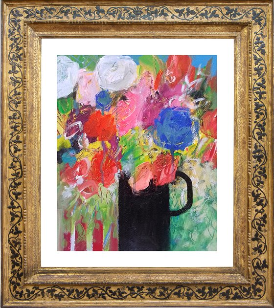 Summer Bouquet in a Black Jug