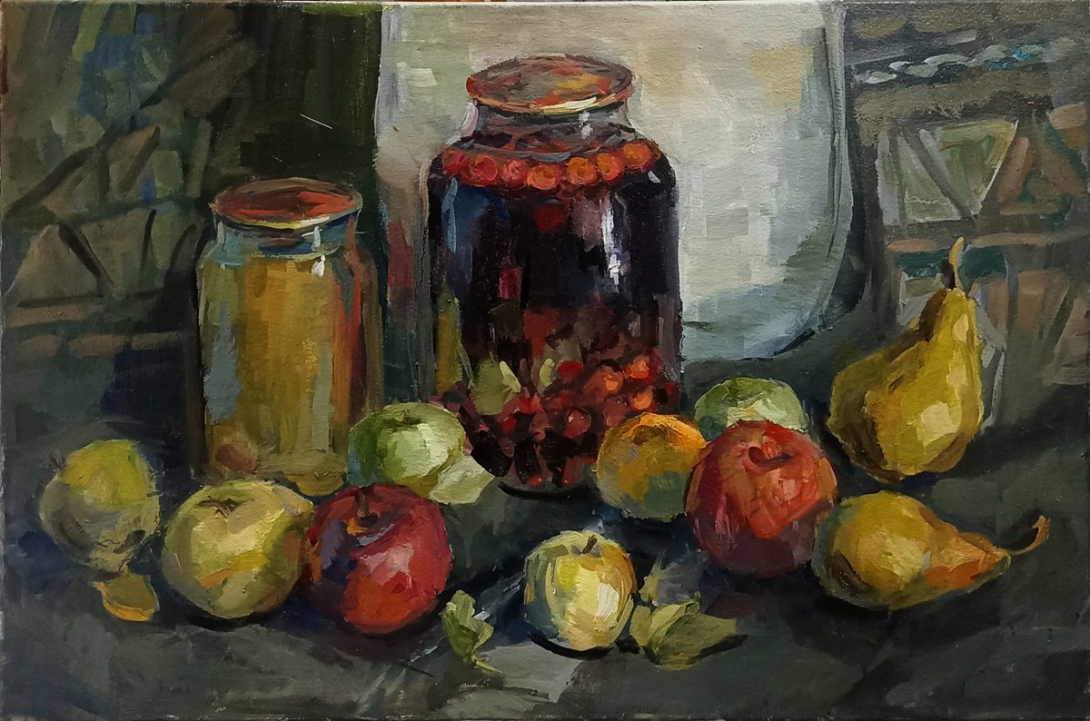 Fruit still life by Bohdan Dobrivskyi