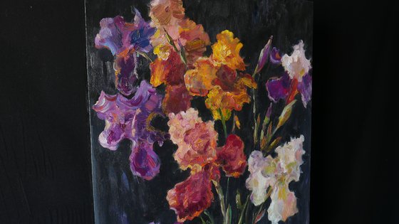 Irises - Irises painting / 70x50 cm.