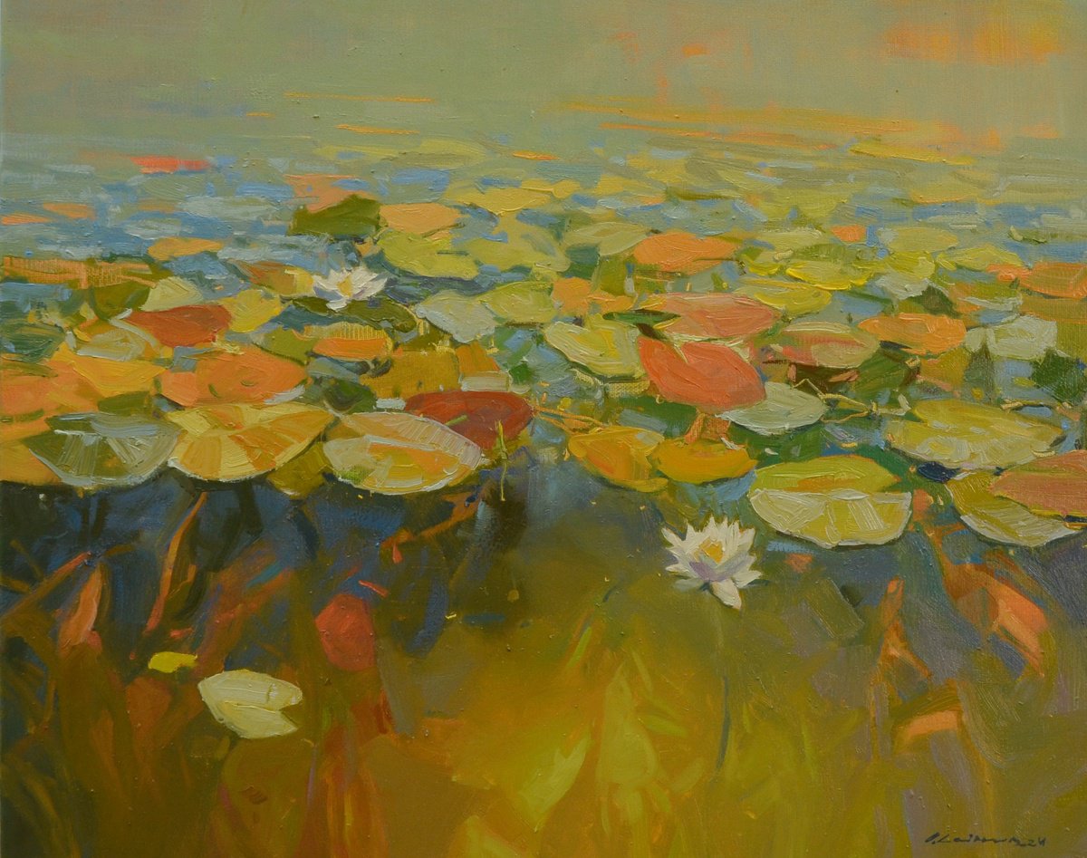 Water Lilies By Vytautas Laisonas, 22 X 19, Artwork For Sale On Artfinder