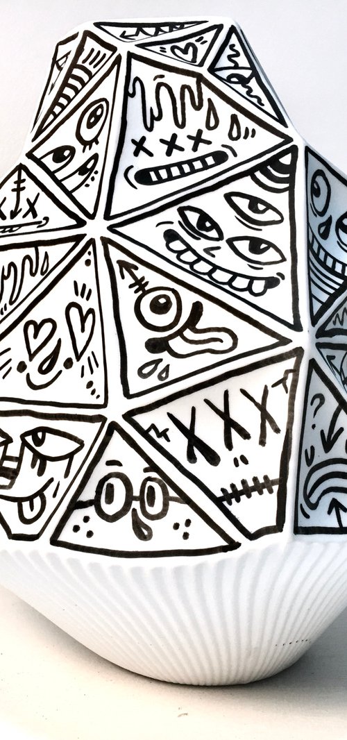 Plant Pot Doodle 4 'Many Faces' by Luke Crump