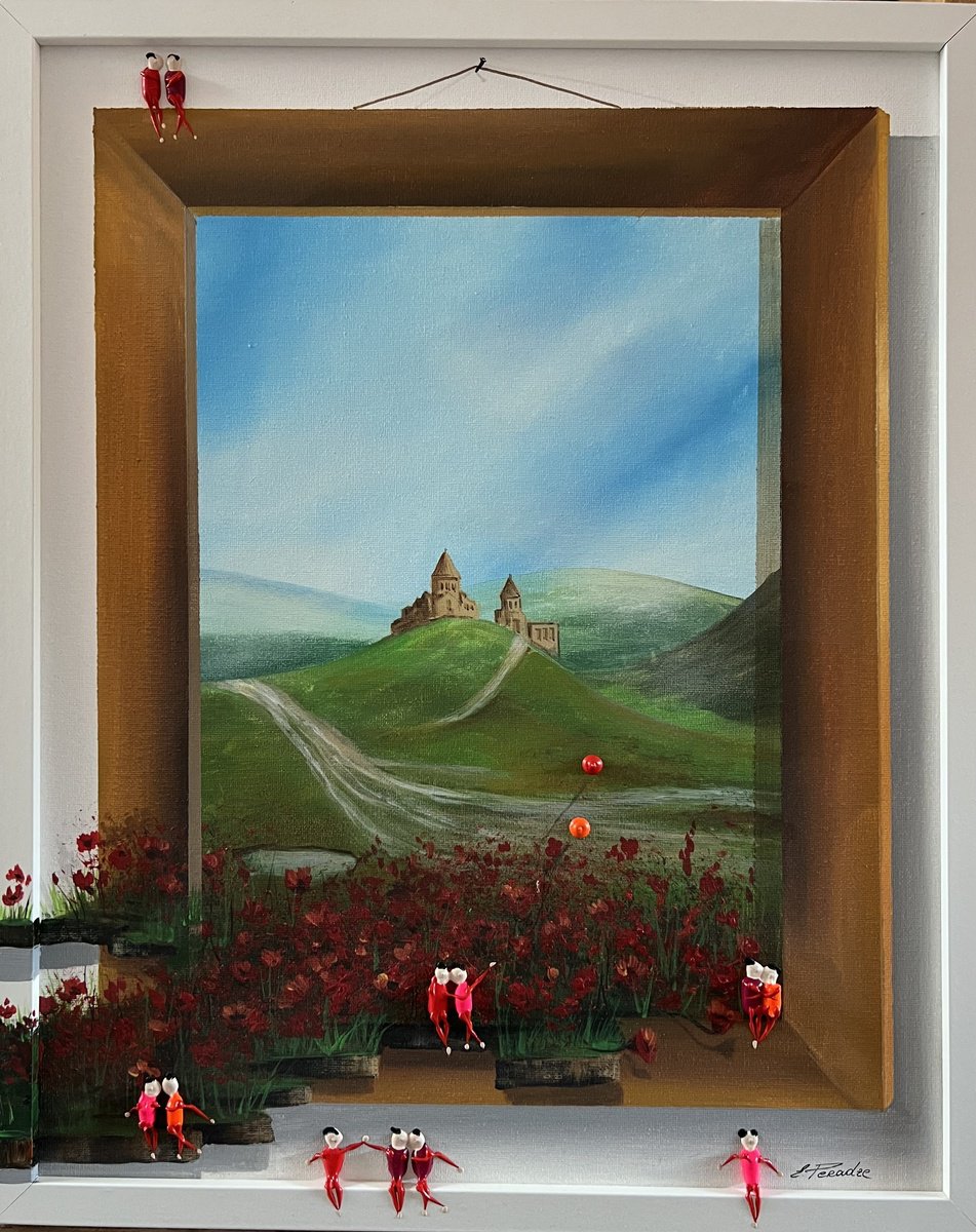 Abstract Portrait Acrylic Painting By Eka Peradze, 17 X 20, Path Eka Peradze, Original Artwork