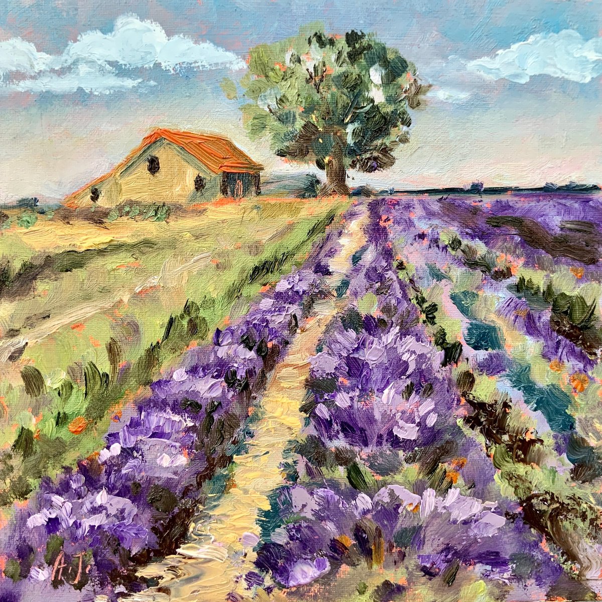 Italy Lavender Fields Oil painting by Alexandra Jagoda (Ovcharenko ...