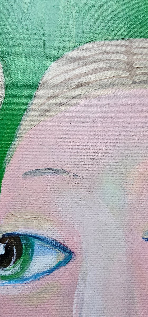 Our couple spring mood green portrait