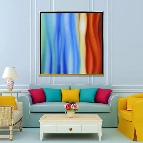 Large Abstract Oil Painting 100×100 - 02