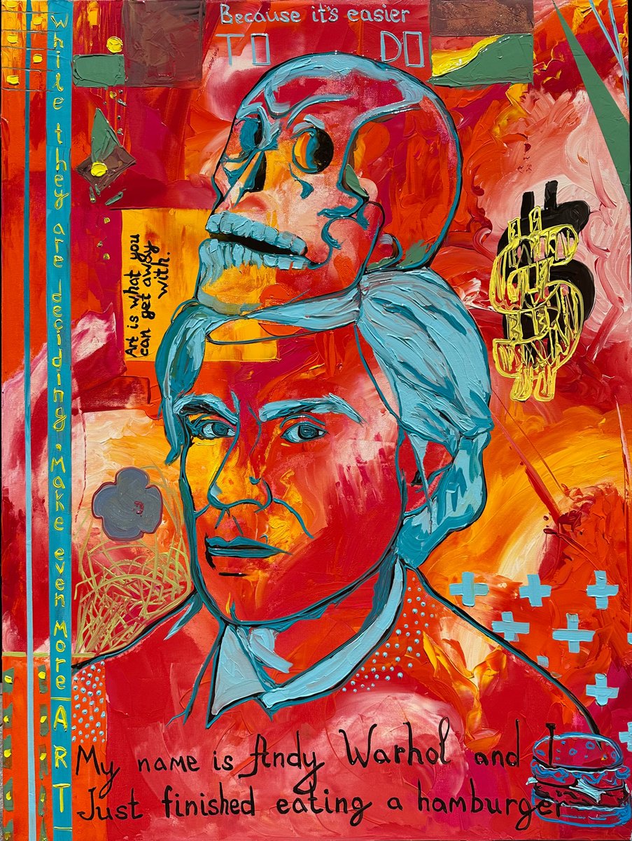 Andy Warhol -my interpretation portrait  ( pop art/ abstract) by Elena Adele Dmitrenko