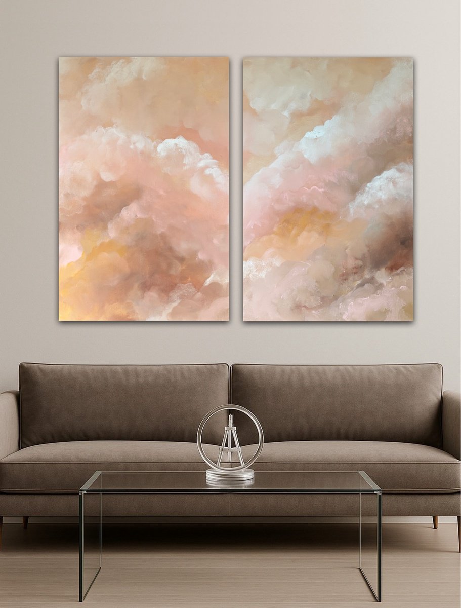 Abstract Landscape Acrylic Painting By Ivana Gigovic, 47 X 35, Luminous Haze, Original Artwork