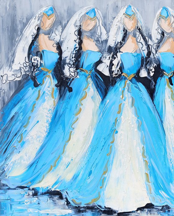 Dancers  in blue