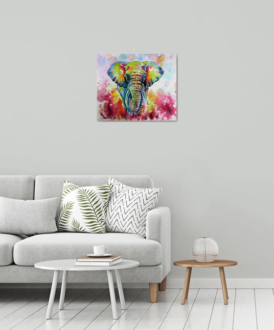 Majestic colorful elephant II