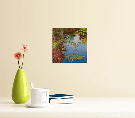 Monets garden II ! Small Painting!!  Ready to hang