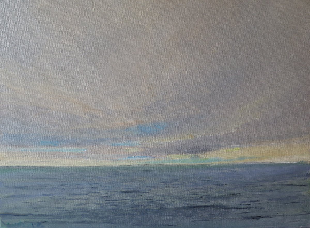 Impressionistic Landscape Oil Painting By Malcolm Ludvigsen, 24 X 18", Scarborough, Nov 3, Original Artwork