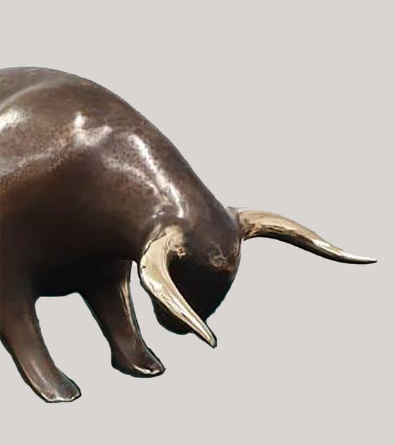 "Bull II" Contemporary Bronze Sculpture