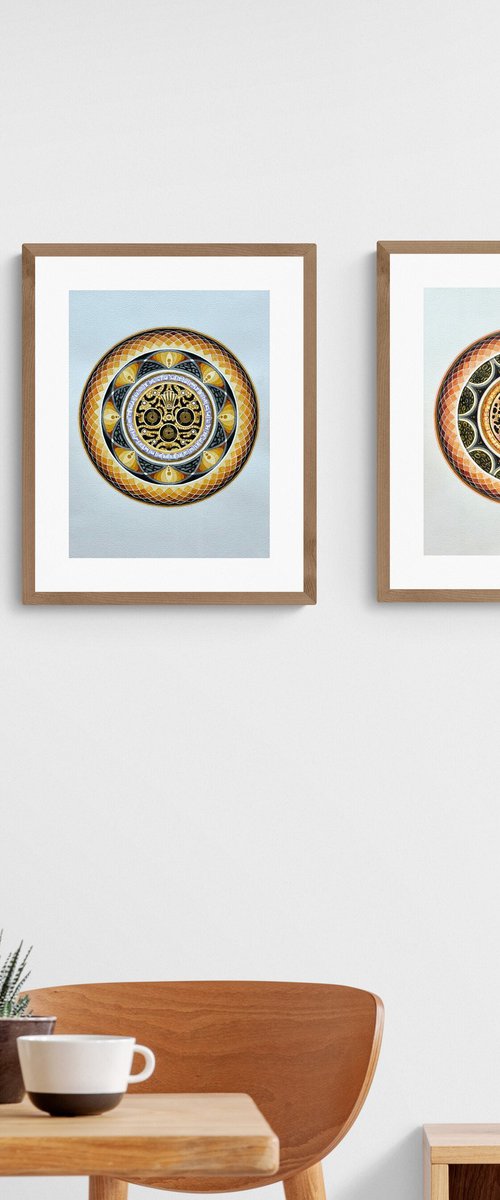 Mandala diptych. Crown Collection III. by Diana Titova