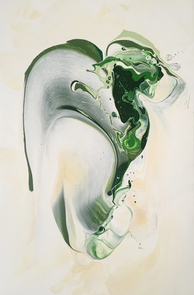 Abstract Acrylic Painting By Jean-Philippe Estebenet, 16 X 24, La Condition Vegetale, Original Artwork