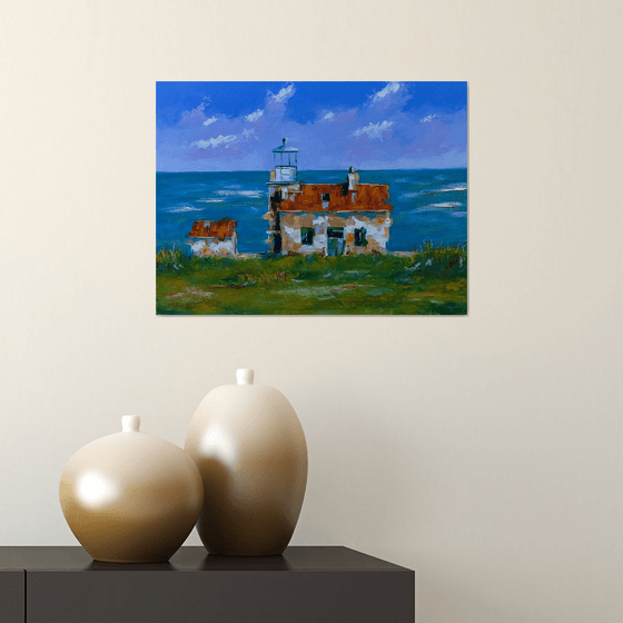 Marlera lighthouse in Croatia. Adriatic coast. Istria