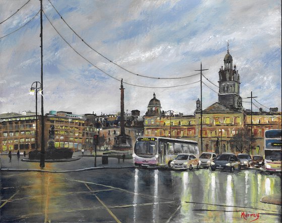 George Square City Chambers Glasgow Painting Scotland