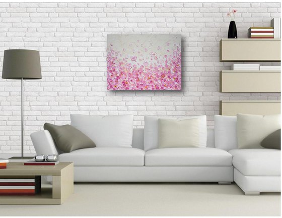 Dream in Blush - Impasto Floral Painting