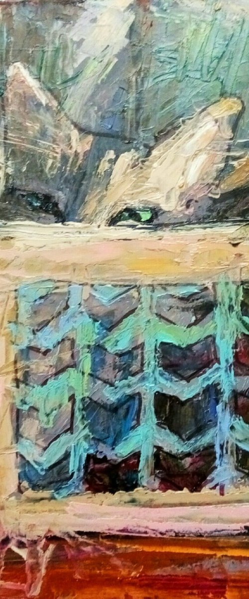 Cat in a box by Valerie Lazareva