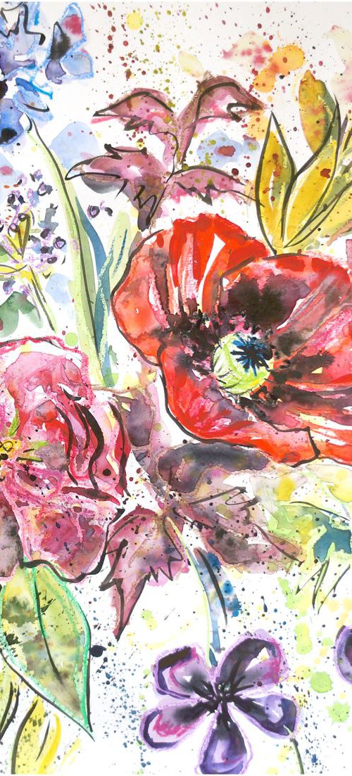 Flowers from the garden by Julia  Rigby