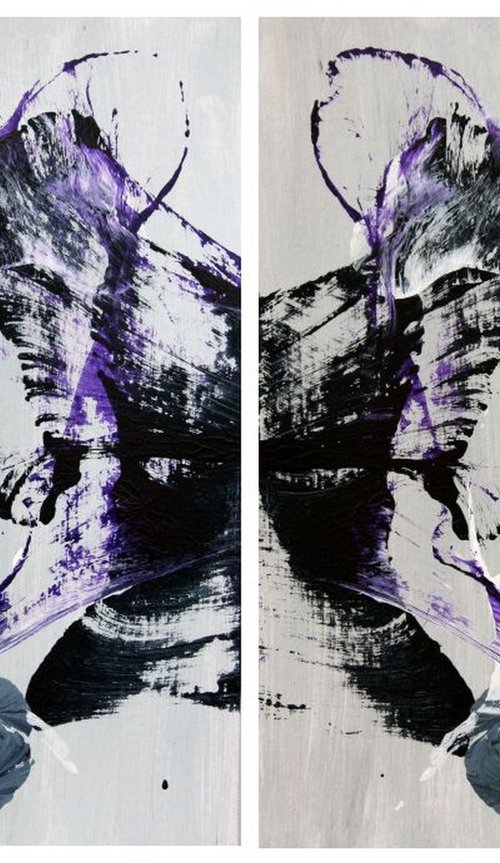 Abstract diptych art #204 by Jovana Manigoda