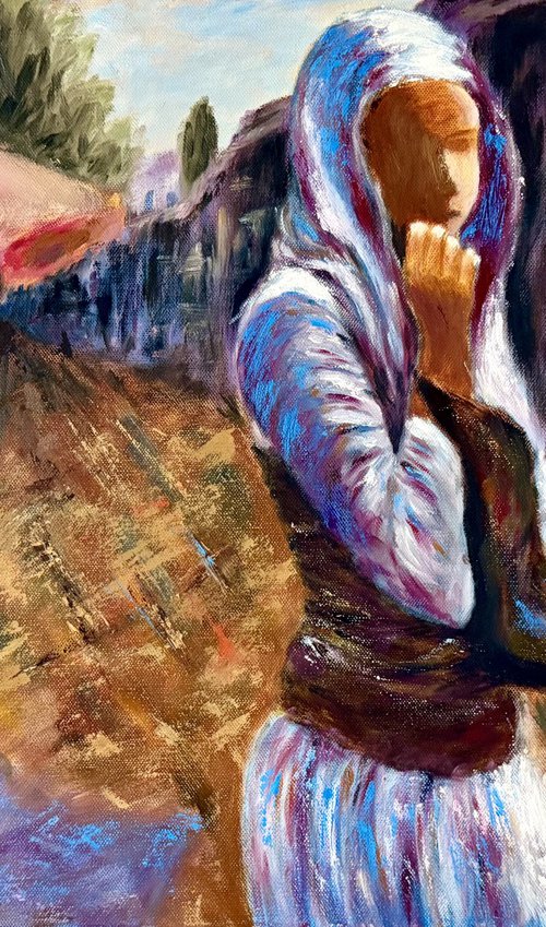 Woman at the marketplace by Uma  Krishnamoorthy