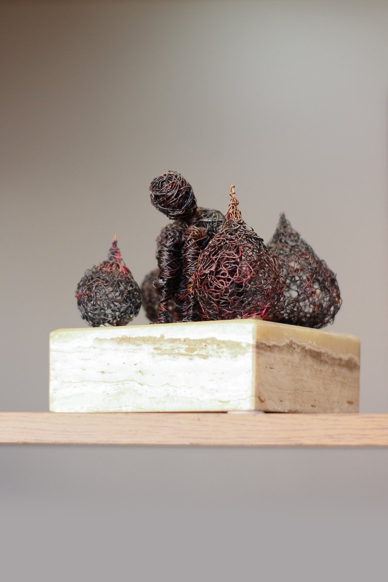 Expressive Portrait Sculpture By Karen Axikyan, 6 X 6", Defilade, Original Artwork