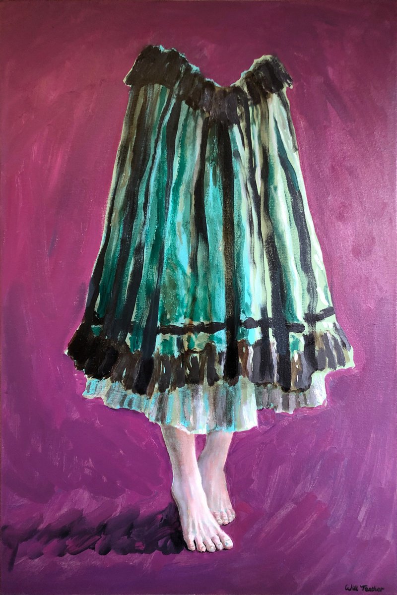 Urban And Pop Portrait Oil Painting By Will Teather, 24 X 36", Sleepwalker, Original Artwork