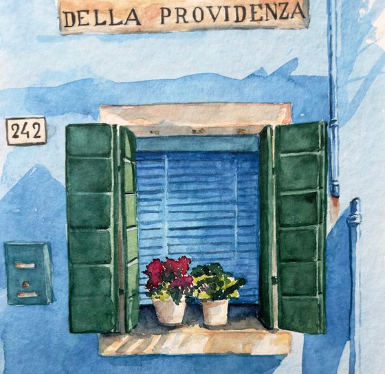 Burano blue window