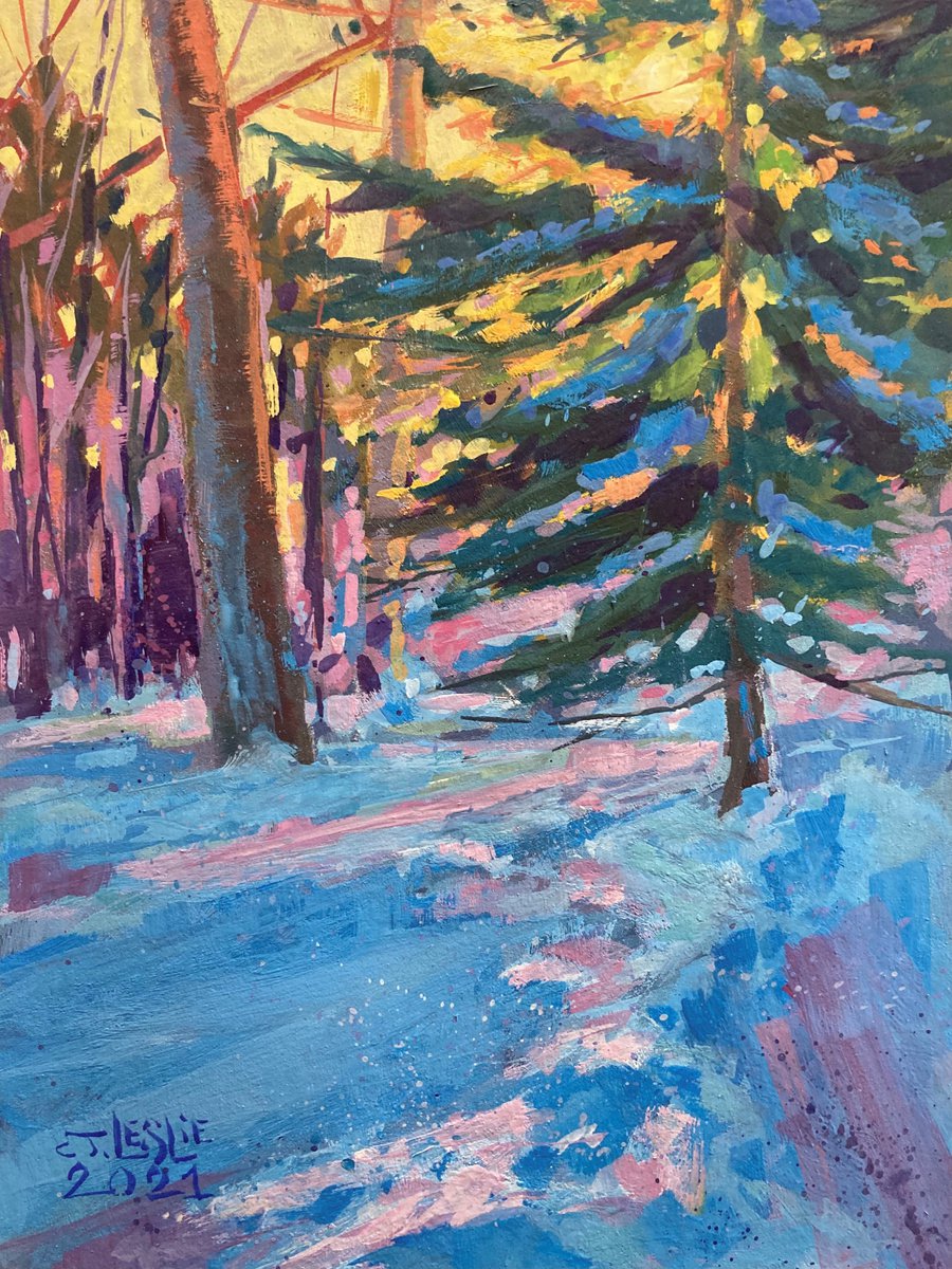 Impressionistic Painting , After The Snow Storm By Jimmy Leslie, 5 X 7, Artwork For Sale On Artfinder