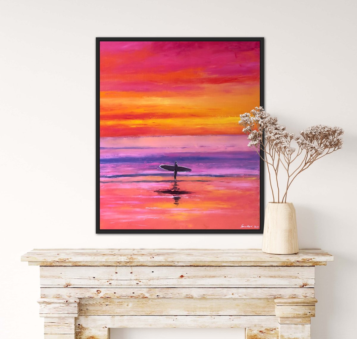 Sunset. Surfer 60-70Cm By Volodymyr Smoliak, 24 X 28, Artwork For Sale On Artfinder