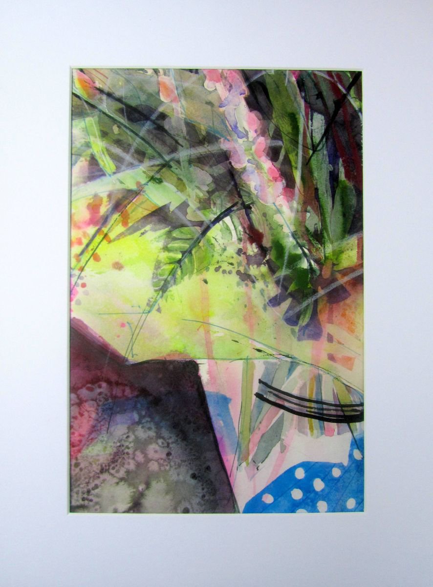 Abstract Birthday Flowers 4 by Violeta Damjanovic-Behrendt