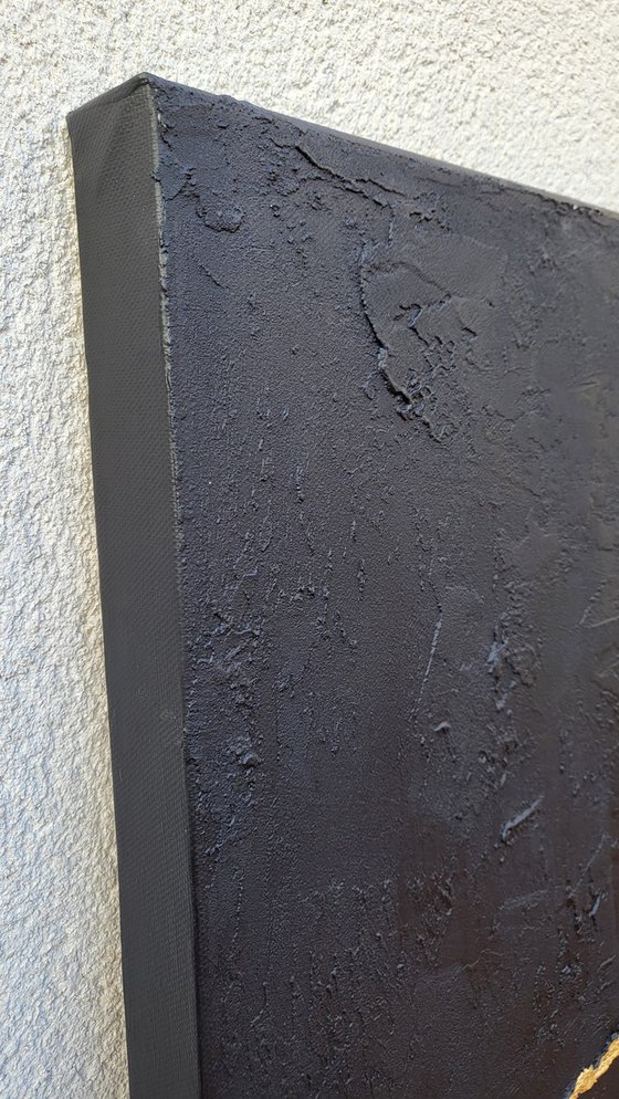 Black Golden Texture Painting