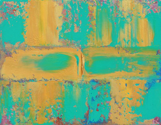 Teal Gold Abstract III