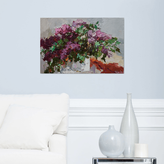 Lilacs - impasto painting