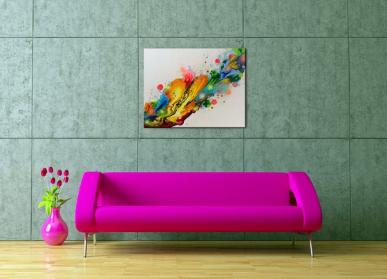 "Flower Melodies" Abstract painting 60 x 80cm