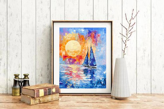 Sailboat Bright Sunset