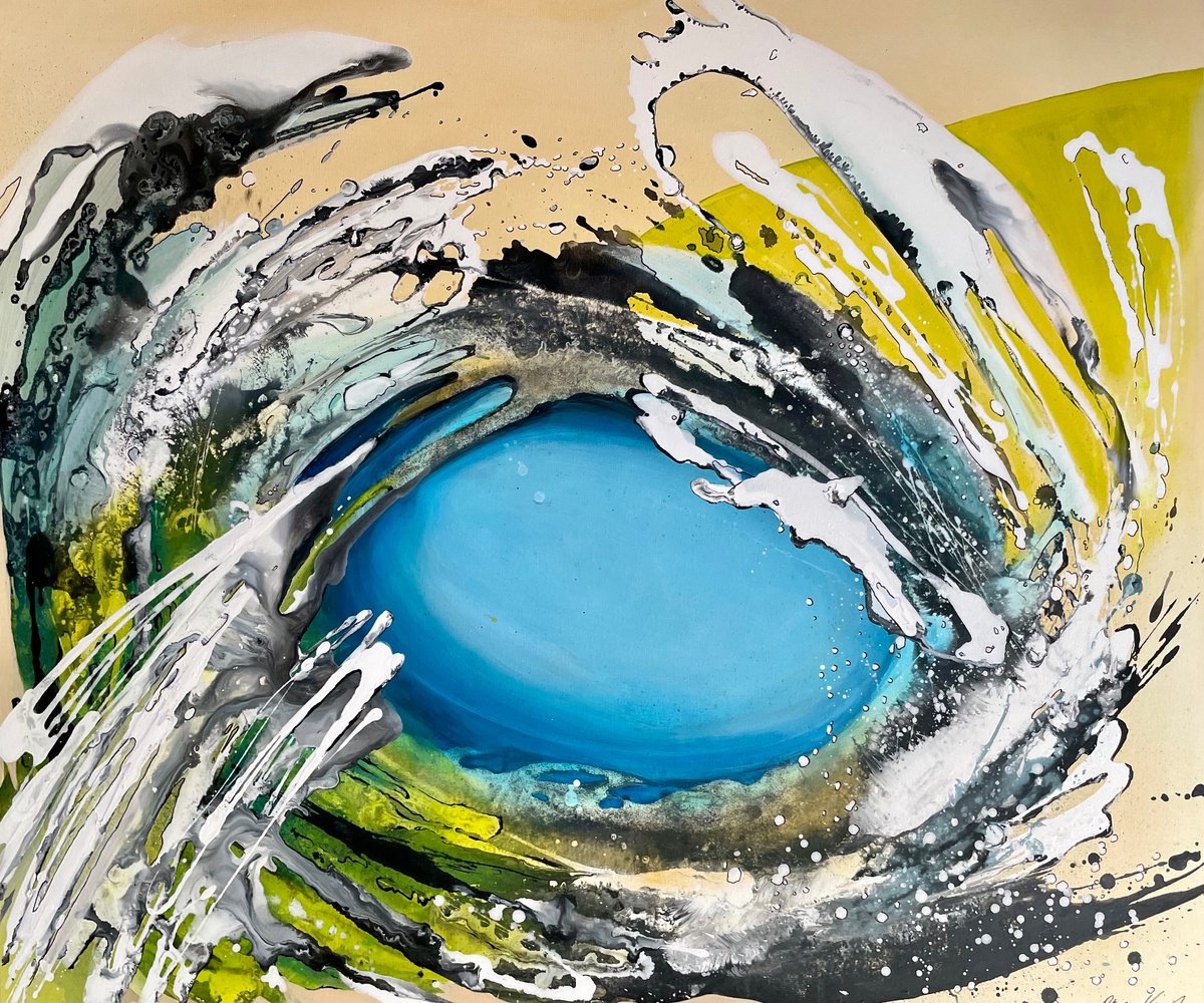 Abstract Acrylic Painting By Oksana Vasylyeva, 47 X 43", Moment Of Change, Original Artwork