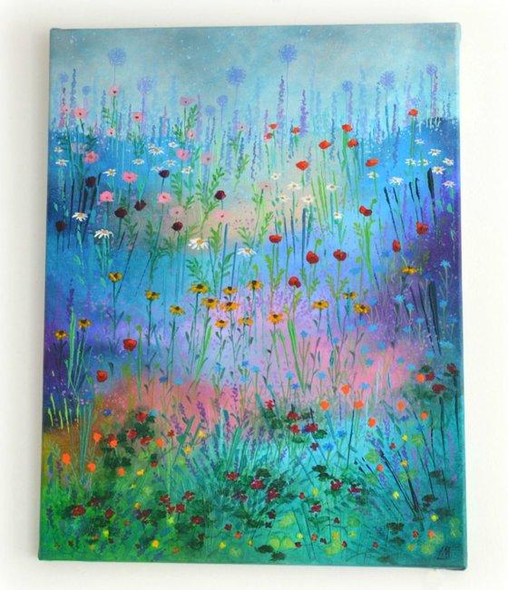 Meadow Garden - poppies, daisies, lavender, lupins and geraniums