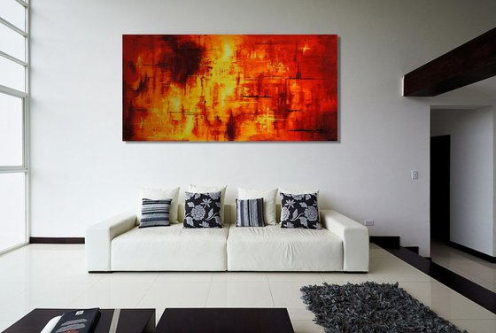 On Fire (180 x 90 cm) XXXL oil (72 x 36 inches)