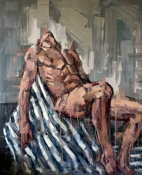 Naked male gay oil painting by Emmanouil Nanouris
