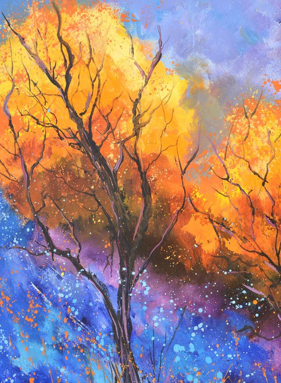 Two trees at moonshine