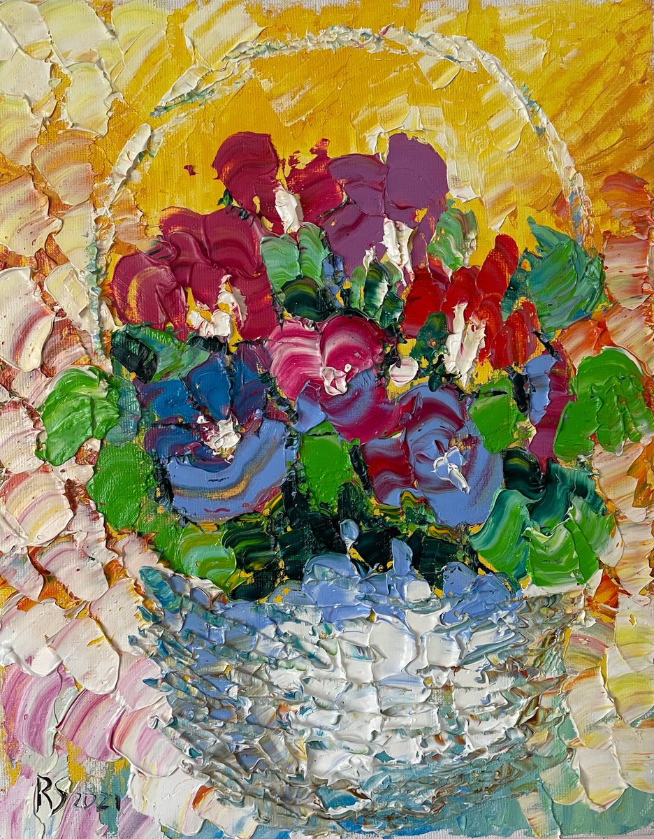 Flower Basket By Roman Sleptsuk, 10 X 12, Artwork For Sale On Artfinder