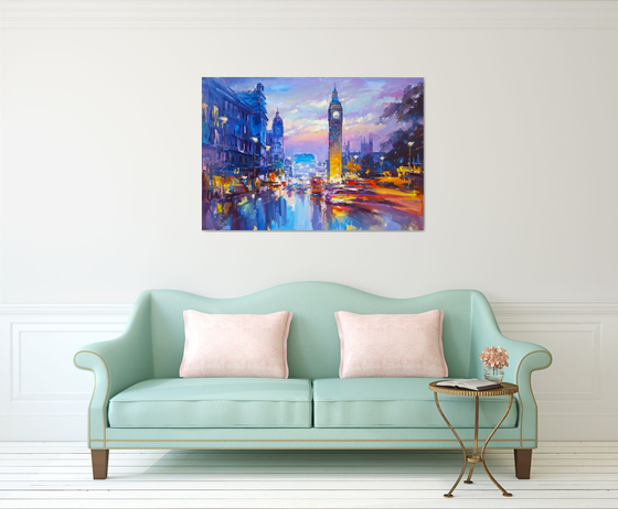 When London Glows After Rain