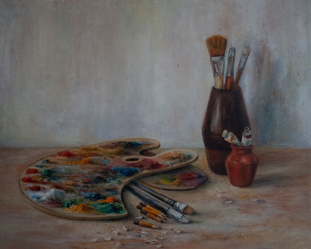 Photorealistic Oil Painting , Tools Of The Trade By Nikola Ivanovic, 20 X 16, Artwork For Sale On Artfinder