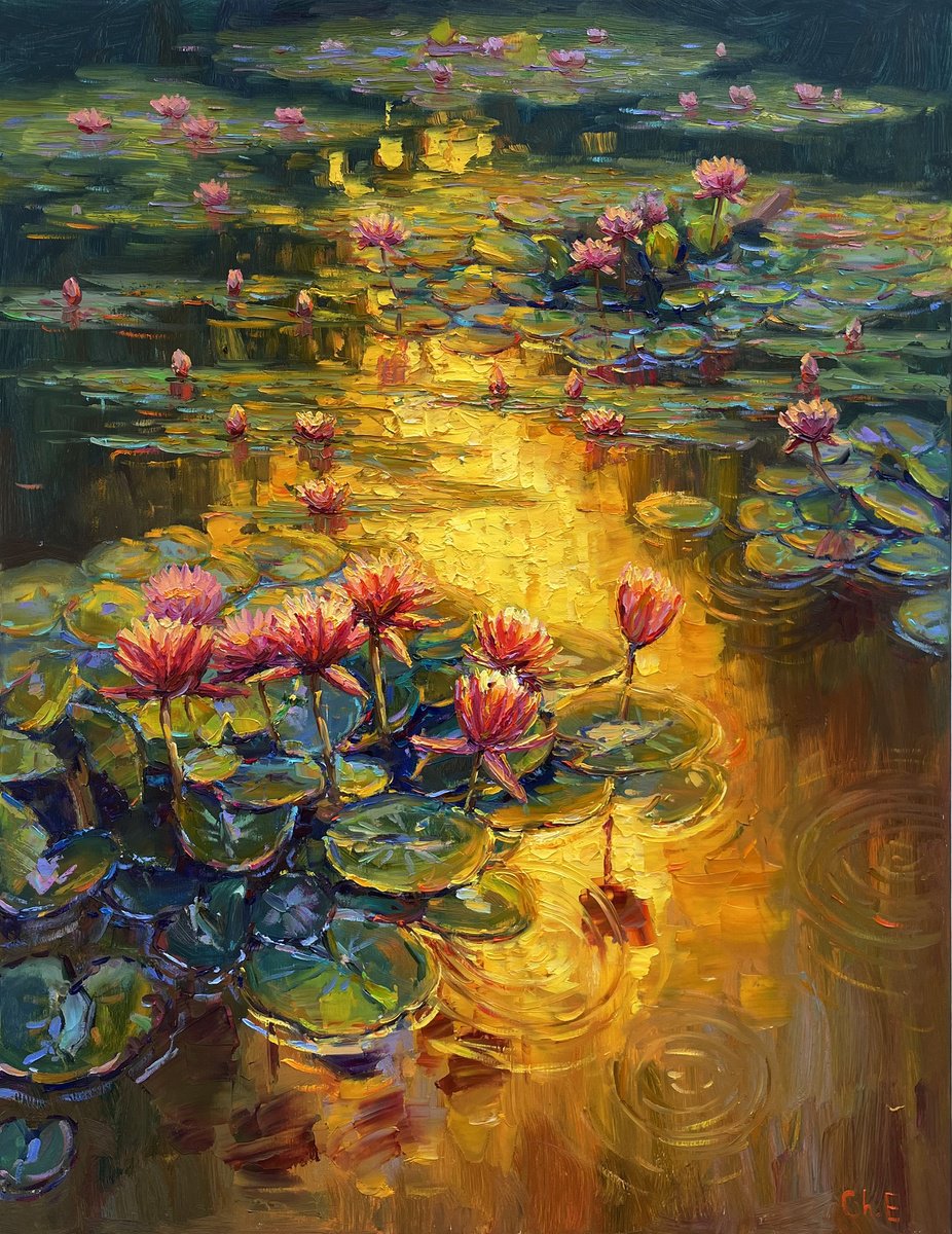 Water Lilies By Evgeny Chernyakovsky, 27 X 35, Artwork For Sale On Artfinder