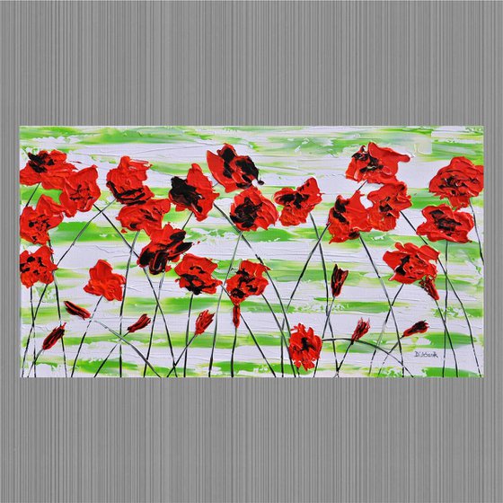 Red Poppies 90x50cm