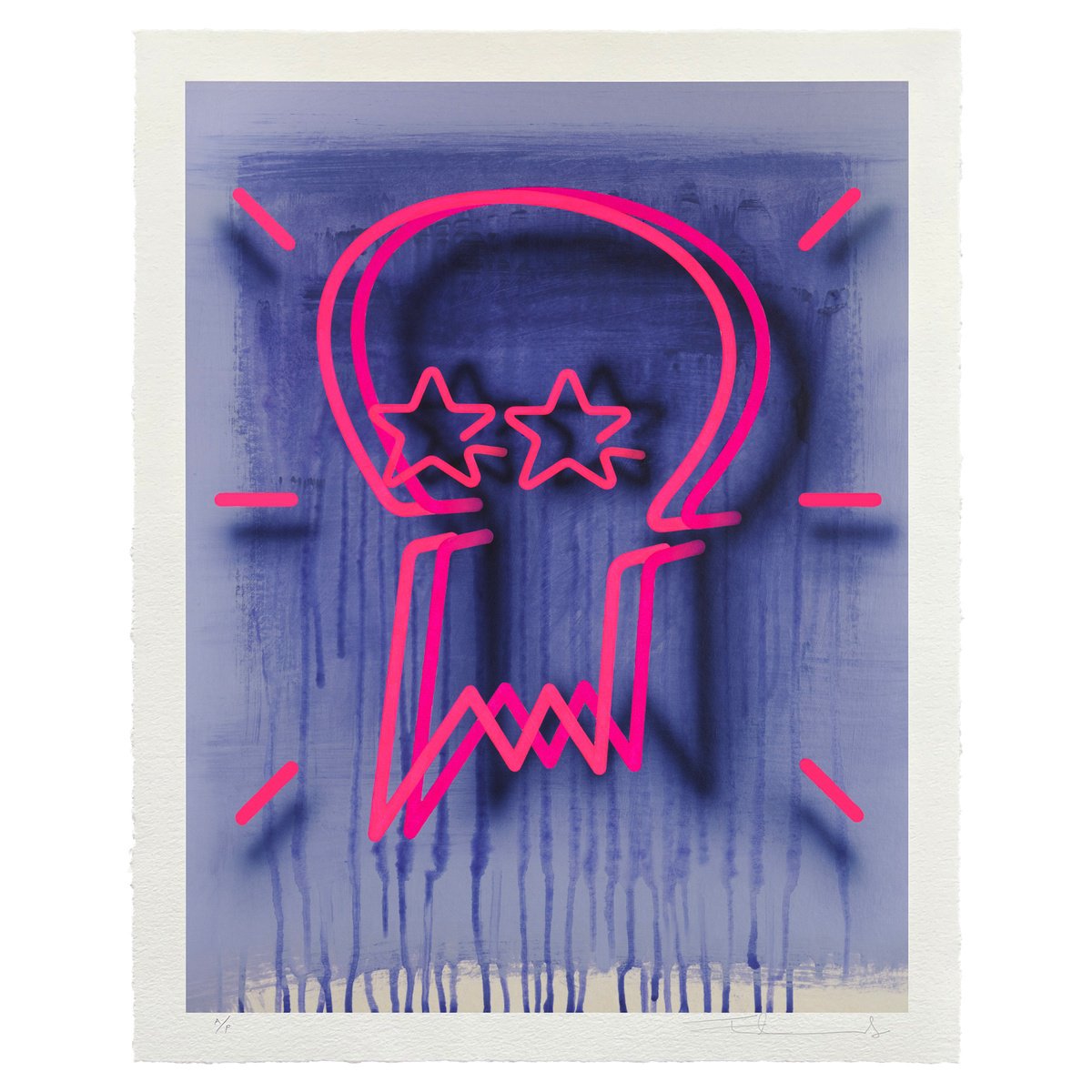 Urban And Pop Abstract Giclee Print By Mike Edwards, 20 X 16", Bring On The Night Time Fluorescent Edition, Original Artwork