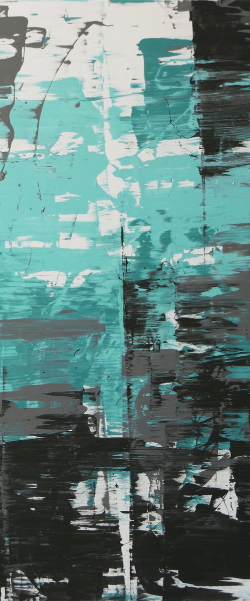 Abstract Painting - Static Blue - Ronald Hunter - 15A by Ronald Hunter