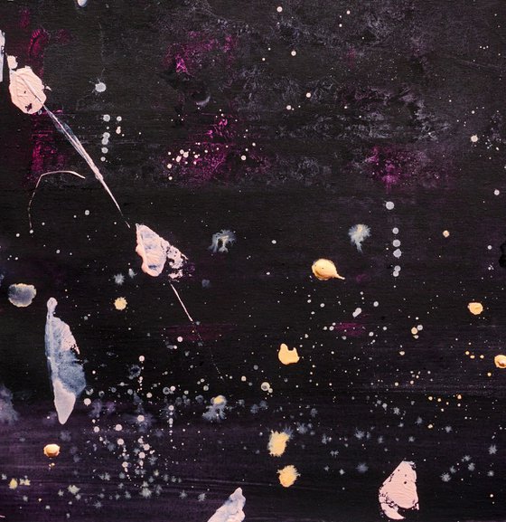 Pink Night watercolor on canvas -20x16in;40x50cm