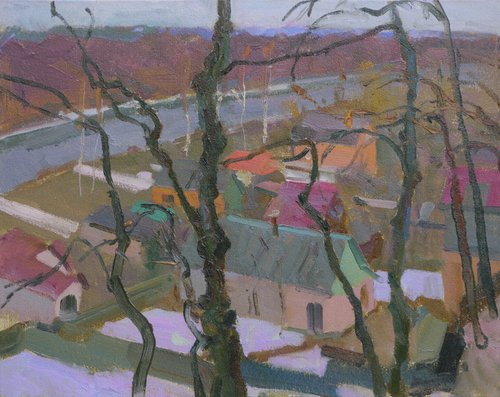 Houses at the foot of the hills by Victor Onyshchenko
